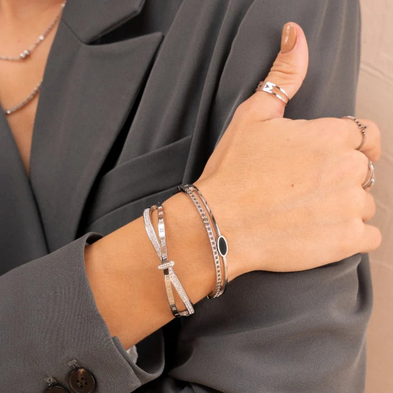 Roman Zirconia Bracelet — Silver
