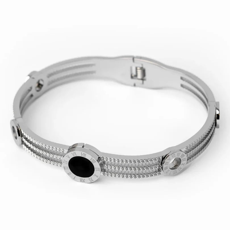Triple Onyx Bracelet Gold Plated 18K