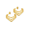 Amelie Triple Division Earrings Gold Plated 18K