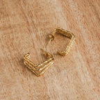 Amelie Triple Division Earrings Gold Plated 18K