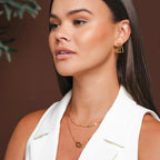 Amelie Triple Division Earrings Gold Plated 18K