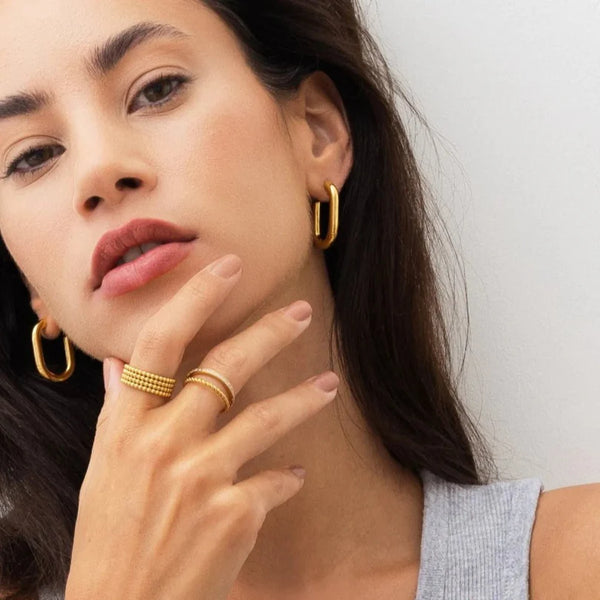 Piper Hoop Earrings Gold Plated 18K