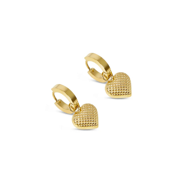 Love Hoop Earrings Gold Plated 18K