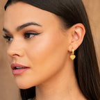 Love Hoop Earrings Gold Plated 18K