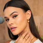 Love Hoop Earrings Gold Plated 18K