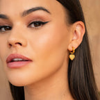 Love Hoop Earrings Gold Plated 18K