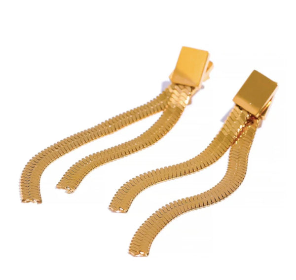 Catarina Metal Mesh Earrings Gold Plated 18K