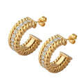 Date Hoop Earrings Gold Plated 18K