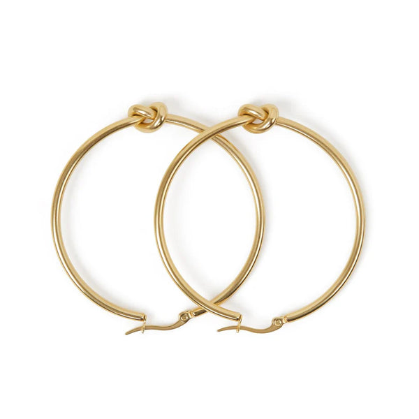 Central Knot Hoop Earrings Gold Plated 18K