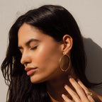 Central Knot Hoop Earrings Gold Plated 18K
