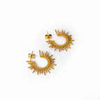 Spike Hoop Earrings Gold Plated 18K