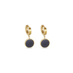 Noir Pendant Earrings Gold Plated 18K