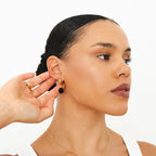 Noir Pendant Earrings Gold Plated 18K