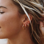 Triple Hoop Earrings Set Gold Plated 18K