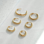 Triple Hoop Earrings Set Gold Plated 18K