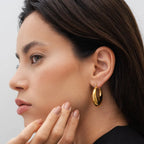 Eva Bold Hoop Earrings Gold Plated 18K