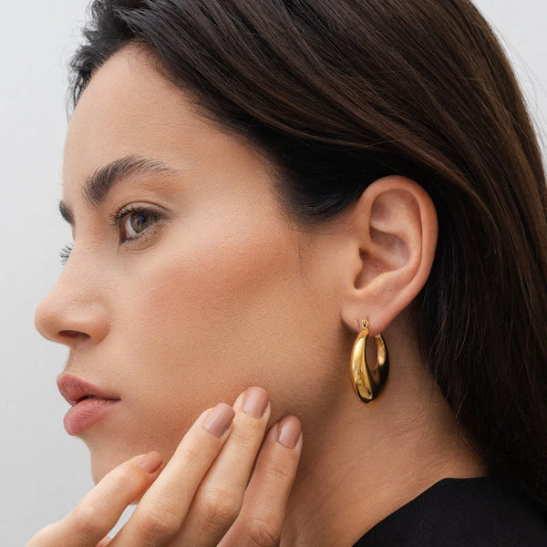 Eva Bold Hoop Earrings Gold Plated 18K