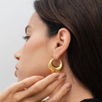 Eva Bold Hoop Earrings Gold Plated 18K