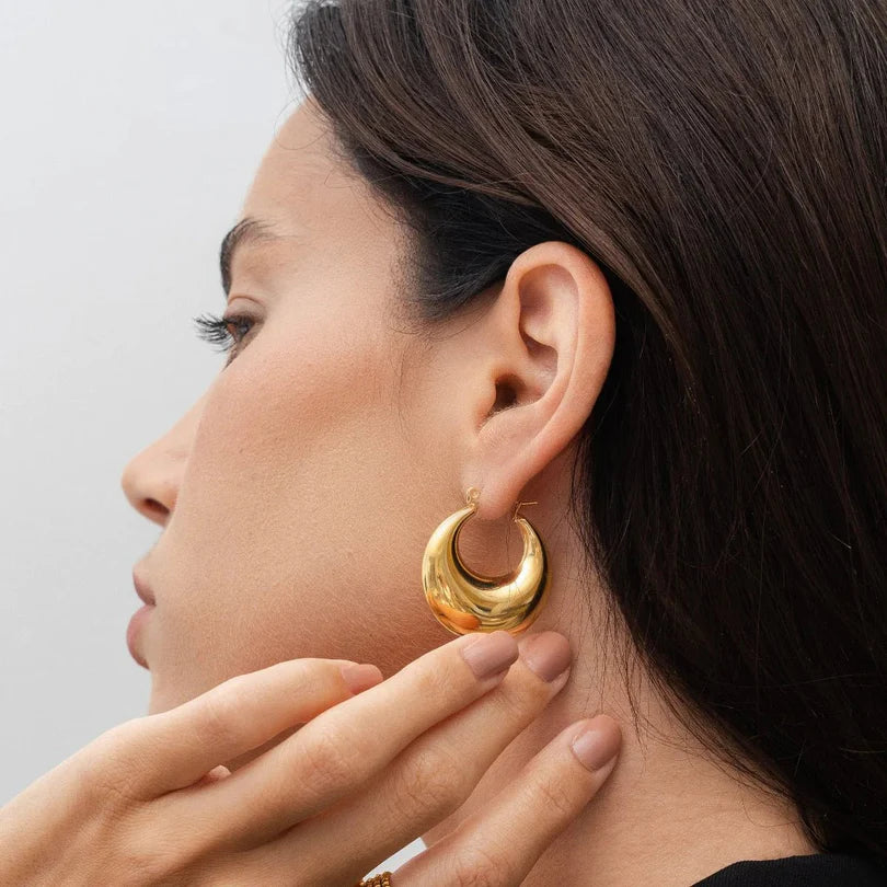 Eva Bold Hoop Earrings Gold Plated 18K