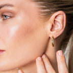 Shine Hoop Earrings Gold Plated 18K