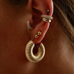 Ziza Bold Hoop Earrings Gold Plated 18K