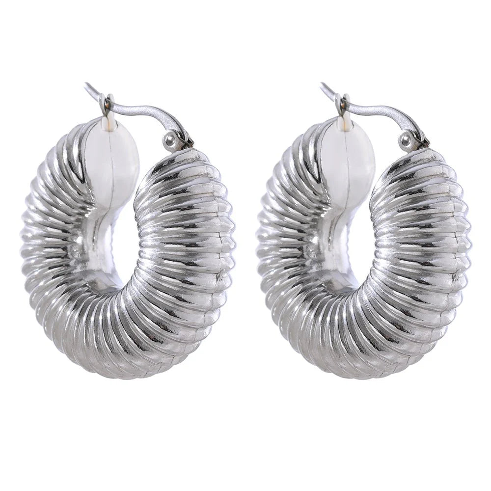 Ziza Bold Hoop Earrings Gold Plated 18K