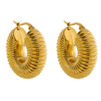 Ziza Bold Hoop Earrings Gold Plated 18K