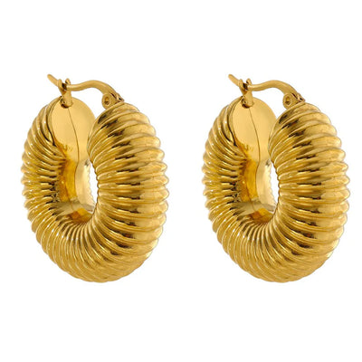Ziza Bold Hoop Earrings Gold Plated 18K