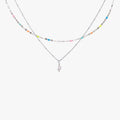 Silver Rainbow Choker & Baroque Pearl Pendant Bundle Set