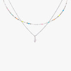 Silver Rainbow Choker & Baroque Pearl Pendant Bundle Set