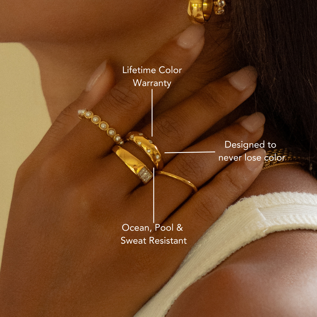 18K Gold Plated Milky Way Crystal Band Ring