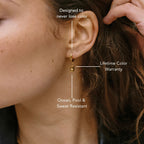 18K Gold Plated Celestial Star Zircon Charm Hoops