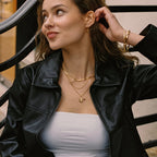 18K Gold Plated North Star Rectangle Tag Pendant Necklace