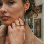 18K Gold Plated Everyday Signet Ring Waterproof