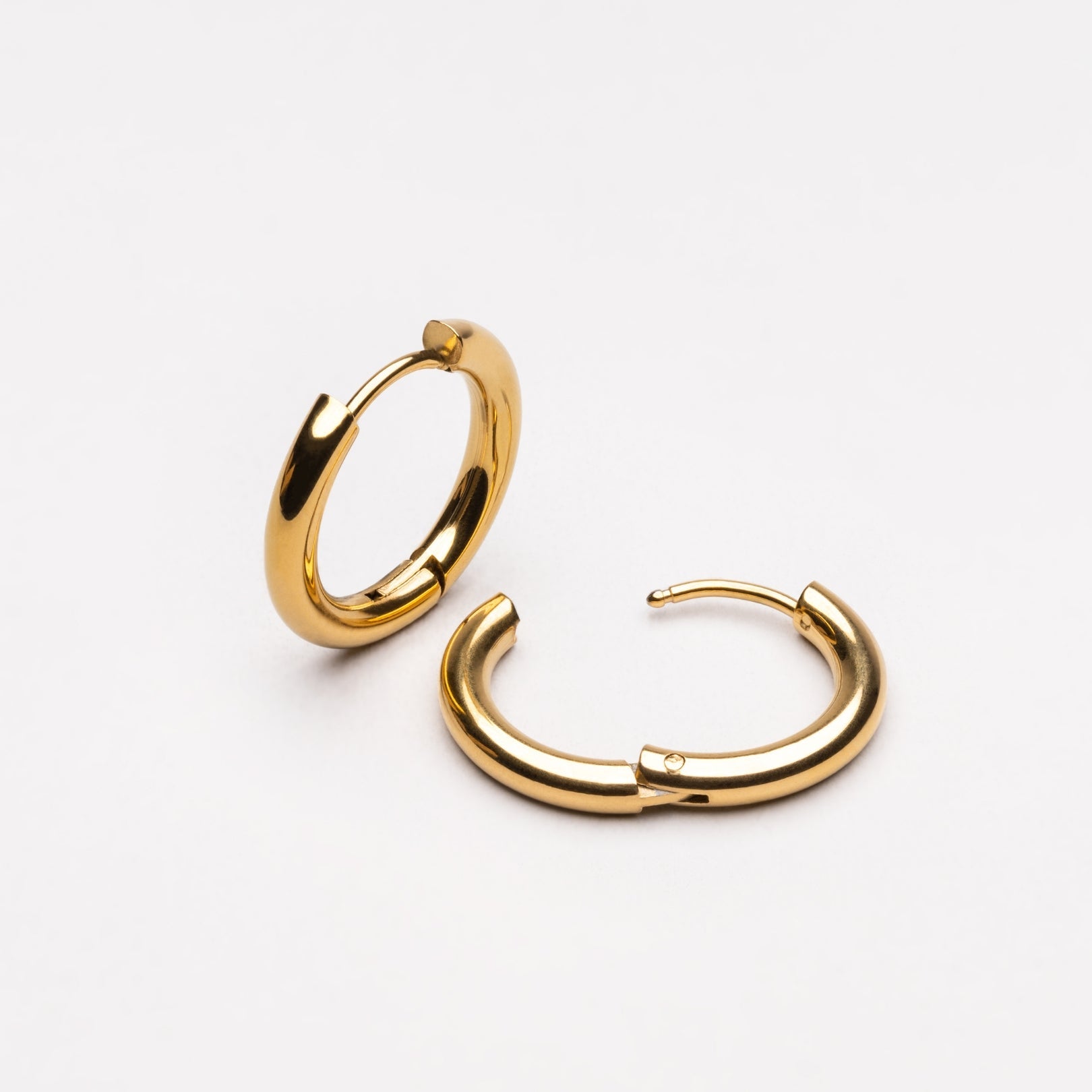 18K Gold Plated Classic Hoop Earrings 3 Sizes