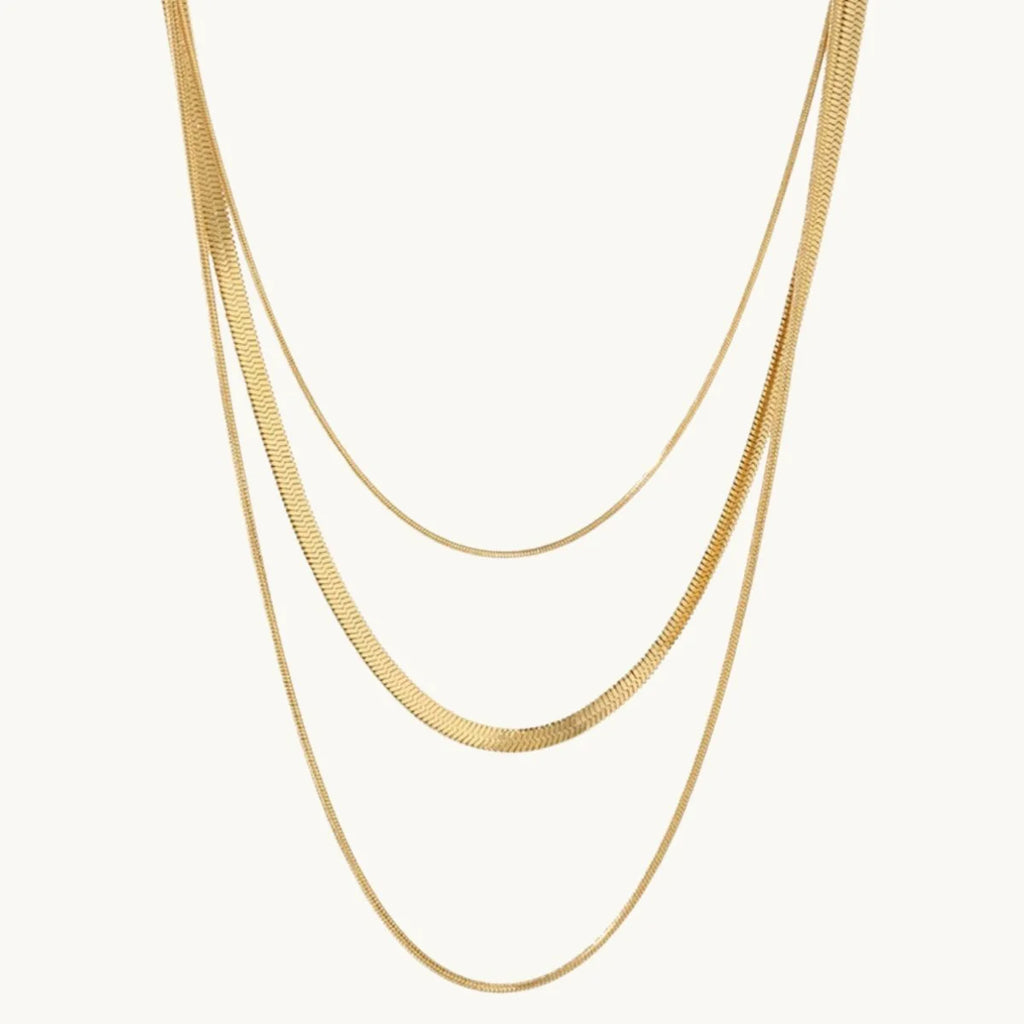 Celina Triple Layered Chain Necklace Gold Plated 18K