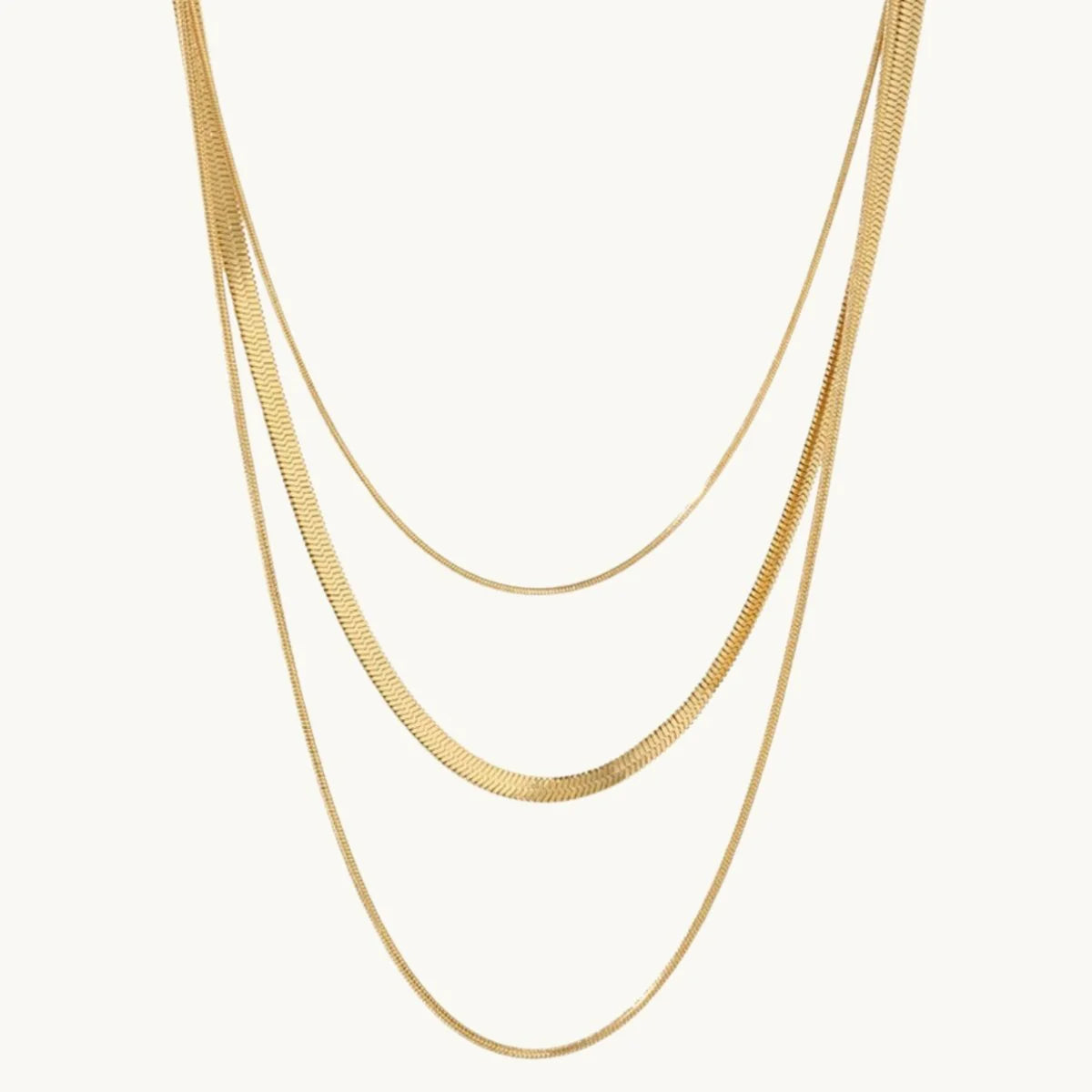 Celina Triple Layered Chain Necklace Gold Plated 18K