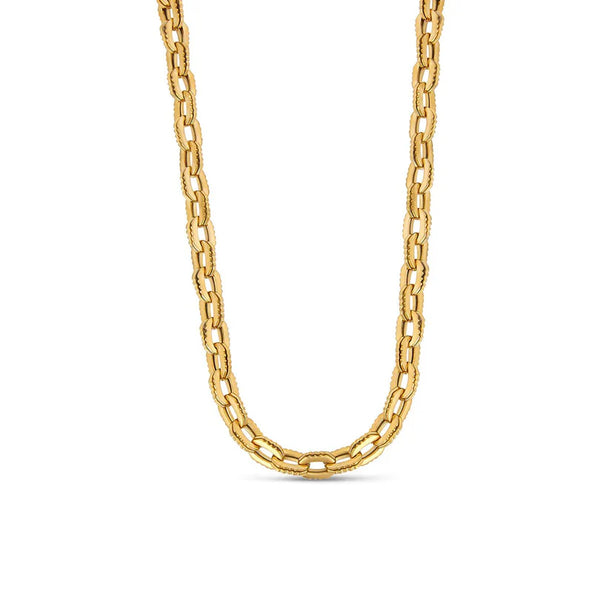 Chunky Link Chain Necklace Gold Plated 18K