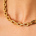Chunky Link Chain Necklace Gold Plated 18K
