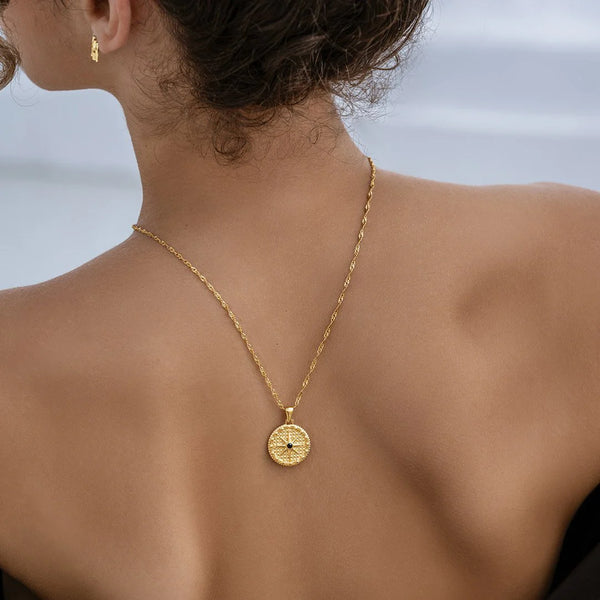 Compass Star Necklace Gold Plated 18K