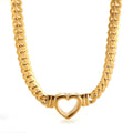 Minimalist Heart Choker Necklace Gold Plated 18K