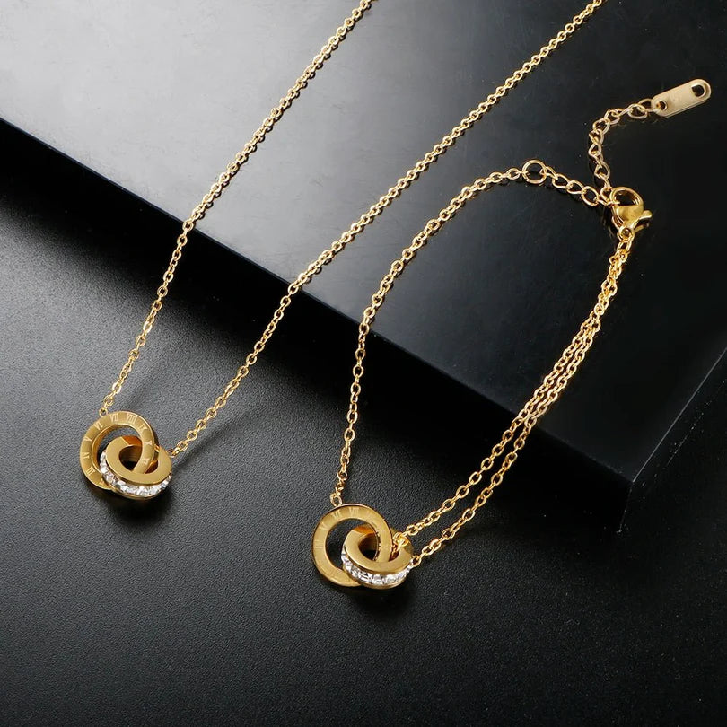 Imperial Zirconia Stone Necklace Gold Plated 18K