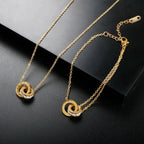 Imperial Zirconia Stone Necklace Gold Plated 18K
