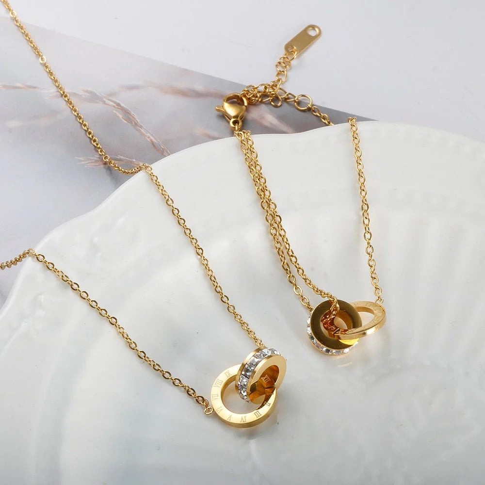 Imperial Zirconia Stone Necklace Gold Plated 18K