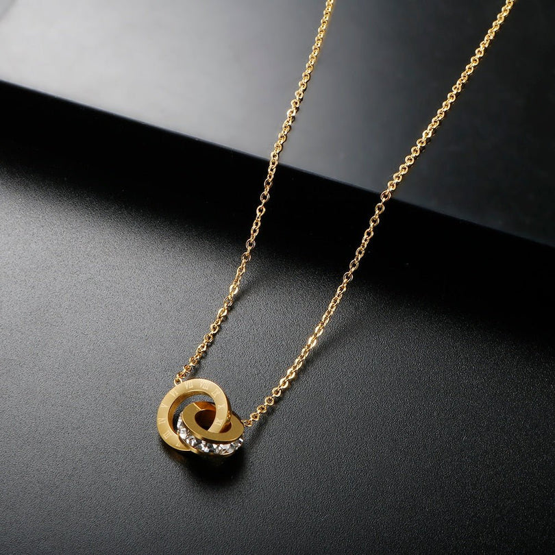 Imperial Zirconia Stone Necklace Gold Plated 18K