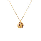 Minimalist Initial Letter Necklace Gold Plated 18K