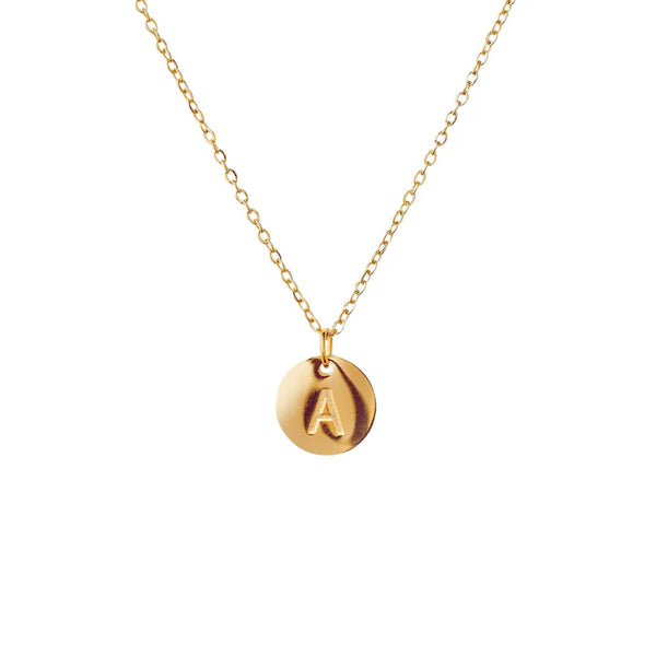 Minimalist Initial Letter Necklace Gold Plated 18K
