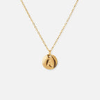 Minimalist Initial Letter Necklace Gold Plated 18K