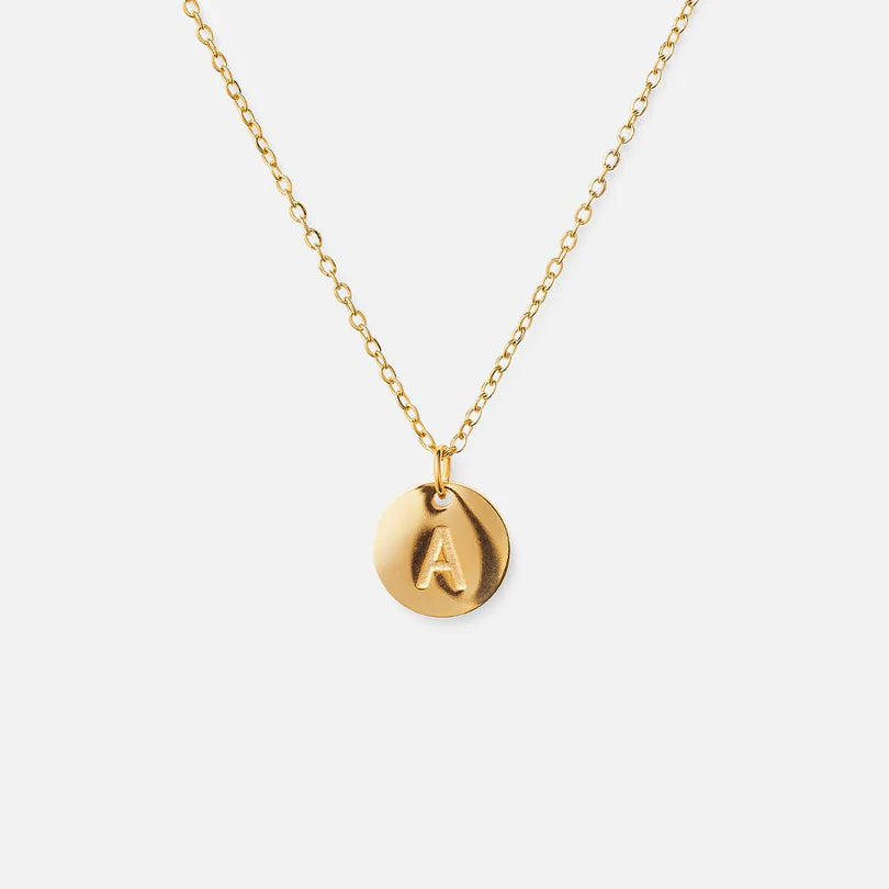 Minimalist Initial Letter Necklace Gold Plated 18K