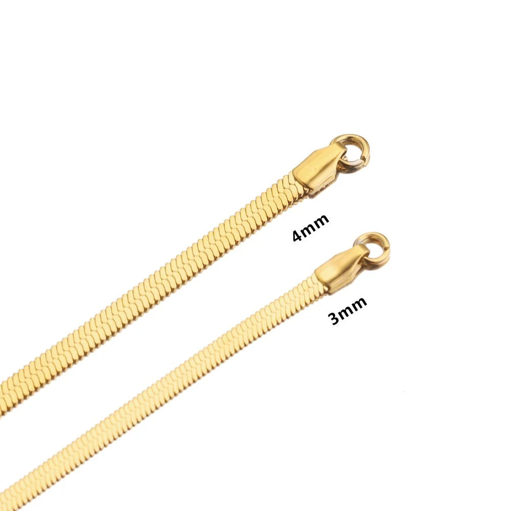 Golden Snake Chain Necklace Gold Plated 18K